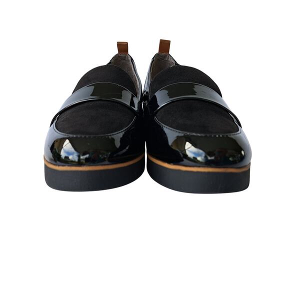 Dr. Scholl's Webster Slip On Platform Loafers Sz 9 Black Faux Patent/Microfiber - Picture 5 of 9